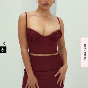 Burgundy Skirt set from house of cb